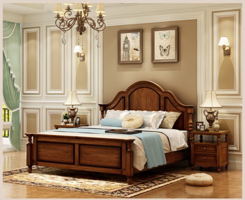 Giường gỗ với phong cách tân cổ điển